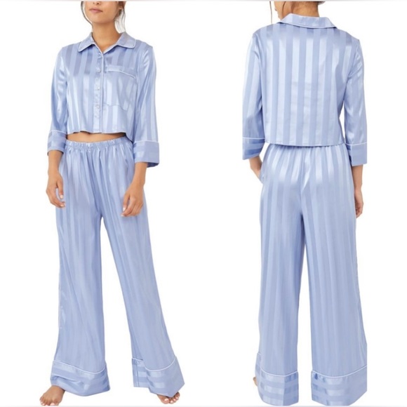 NWT Free People Pajama Party Sleep Set Hazy Blue Size L - Picture 8 of 10